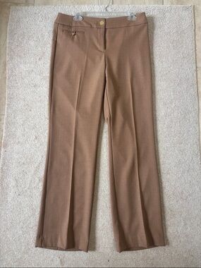 Anne Klein High-Rise Straight Leg Pants in Brown
